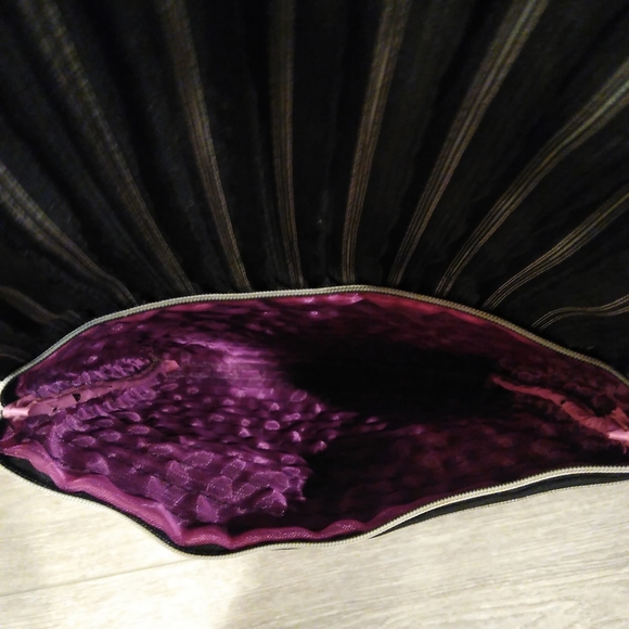 Messenger Multi Zippered Crossbody Fold Over Purse Black Rainbow Adjustable Bag - Picture 7 of 14